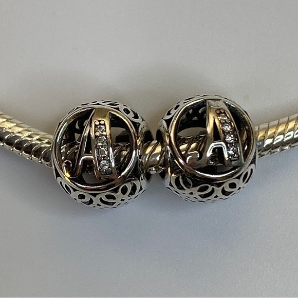 Sterling Silver Vintage Letter A Charm - Picture 4 of 8